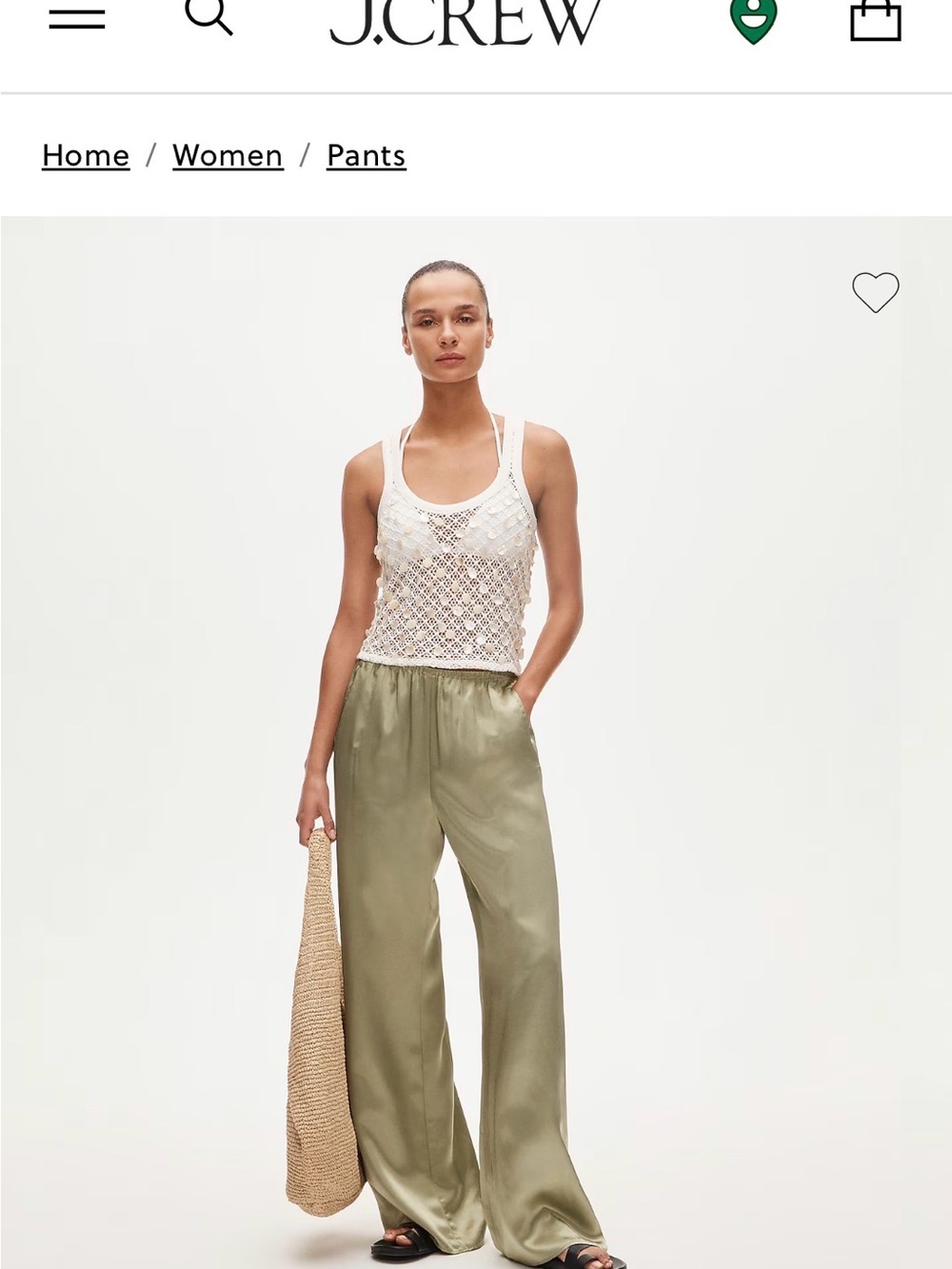 J. Crew Satin Wide-Leg Pants in champagne spring rain